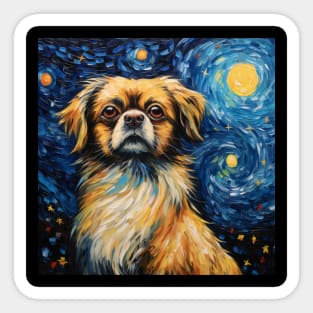 Tibetan Spaniel painting Sticker